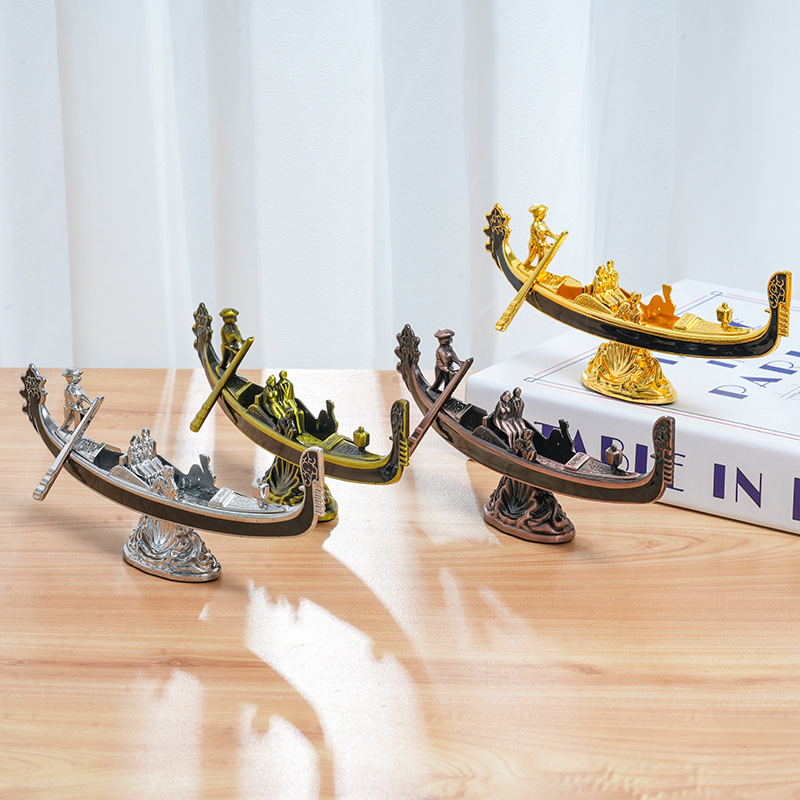 Home Office Architecture - Creatieve zinklegering bootmodel decoraties 3D stereoscopisch