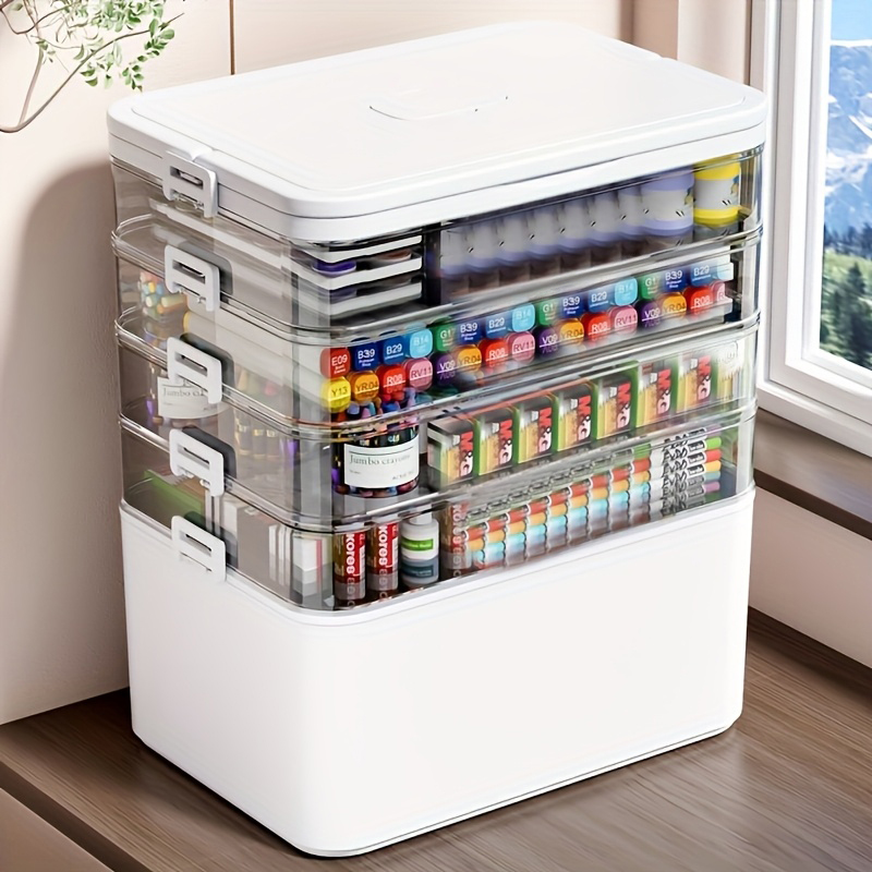 Home Office Size - Multifunctionele meerlaagse opbergbox met handvat, grote/extra