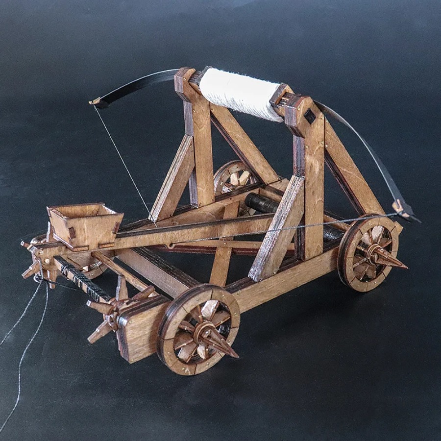Home Office Architecture - Middeleeuws elastisch katapultmodel Oude wagen Houten