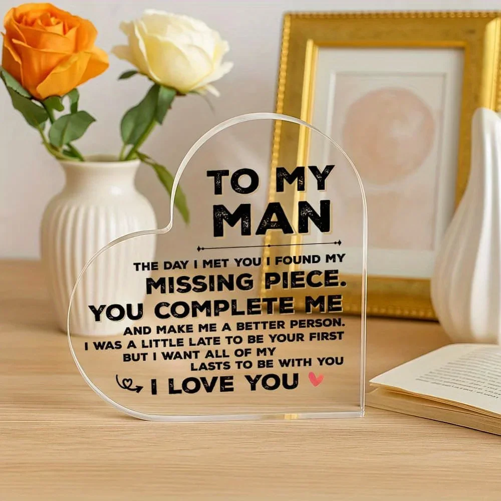 Home Office Quotes - Hartvormige Acrylplaatje voor Mijn Man -