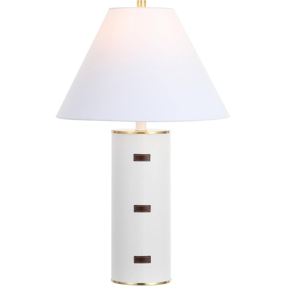 Desk Lamp Led - 27-inch LED-tafellamp - wit/bruin/messinggoud voor slaapkamer,