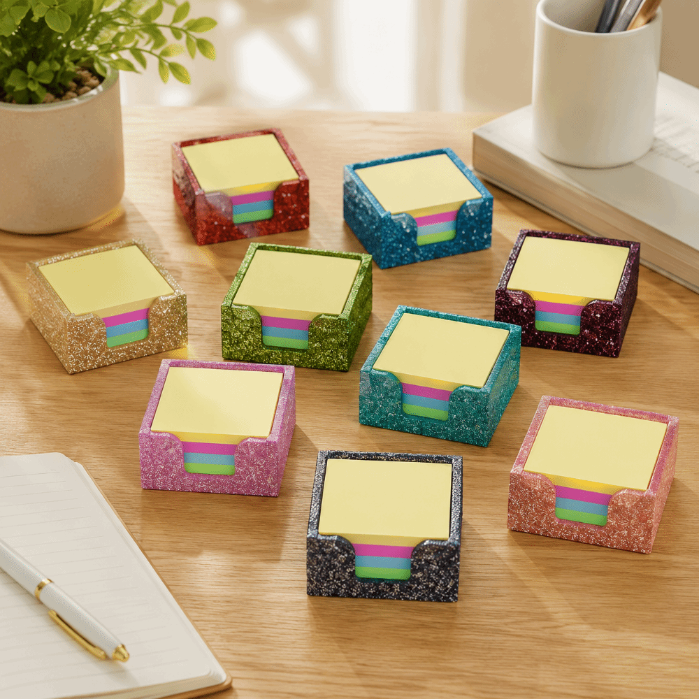 Sticky Note Dispenser - Glitter Acryl Sticky Note Houder Ruimtebesparend