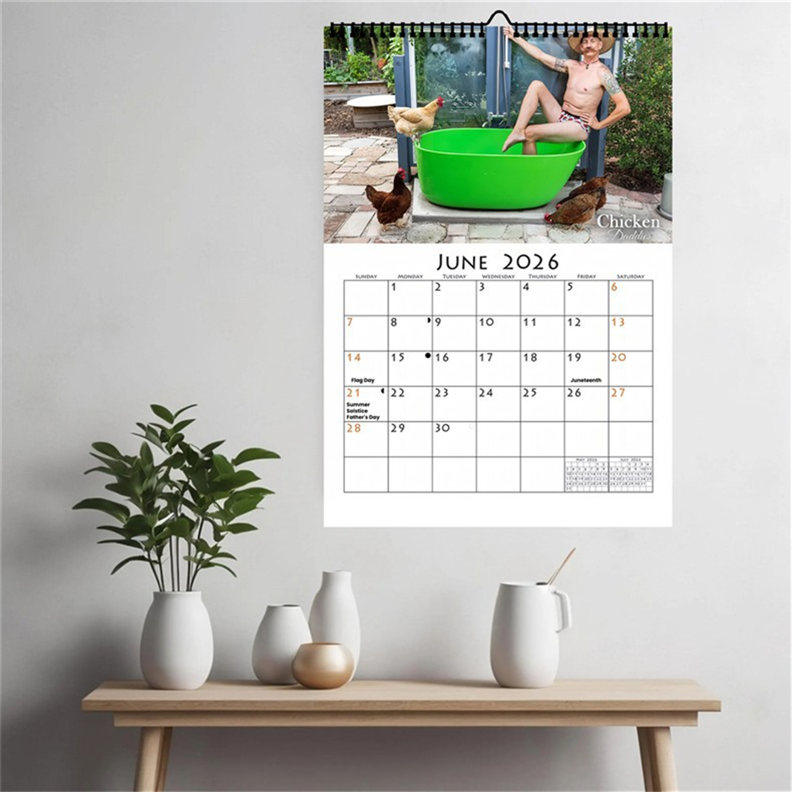 2026 grappige kip papa wandkal - Home Office Size recensie en prijs