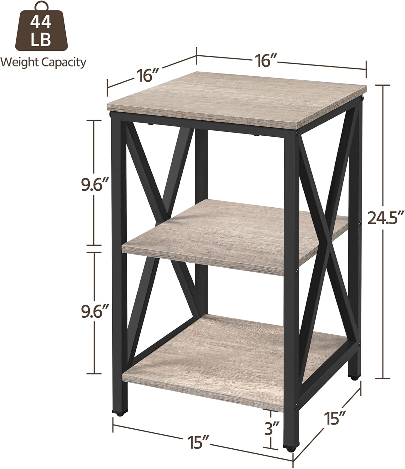 Bijzettafel woonkamer, 3-laags - Home Office Industrial Design recensie en prijs