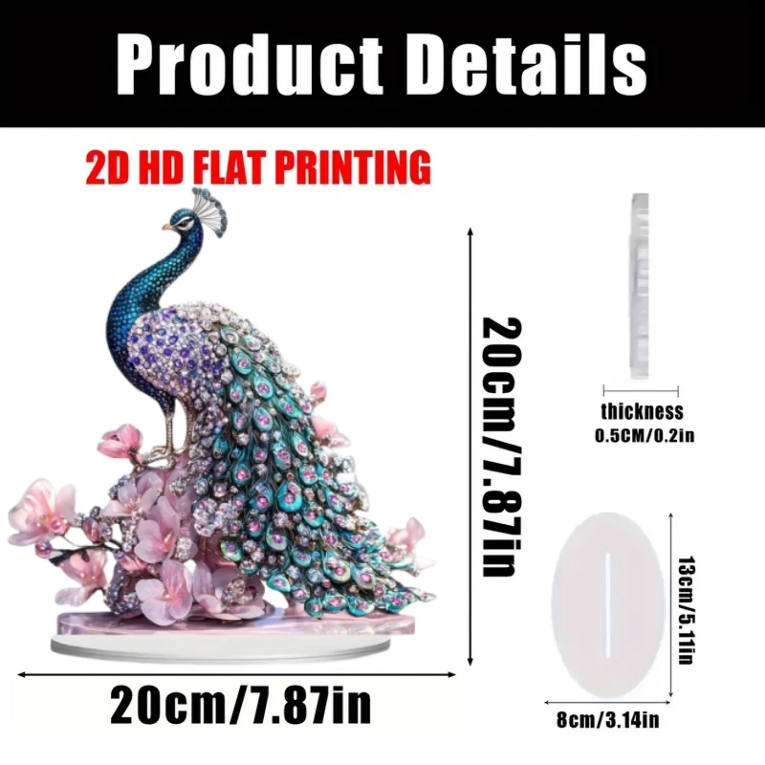 2D Platte Acryl Pauw Staande S - Office Table Home recensie en prijs
